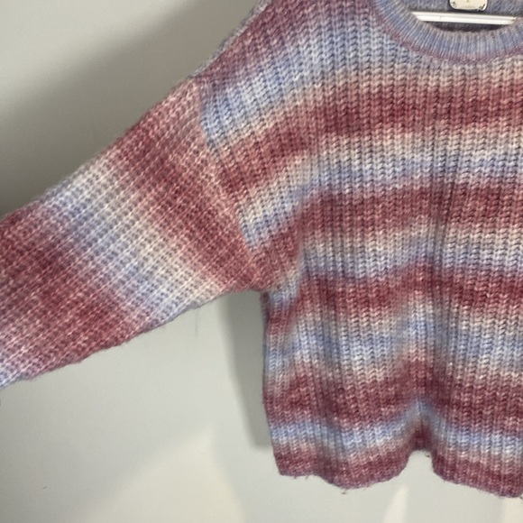 Arula Pink and Blue Crew Neck Sweater with Striped Pattern - Picture 5 of 8